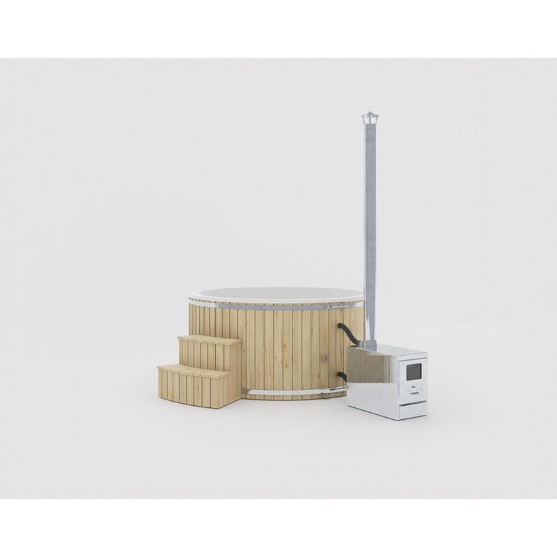 Benas Ex Hot Tub Natur – Hot tub with untreated wood look and stainless steel heater